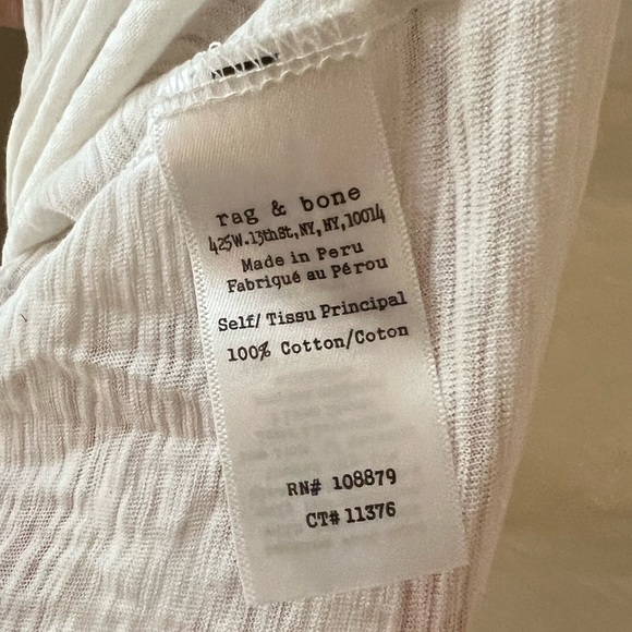 Rag & Bone White Heathered V-neck - Picture 4 of 4
